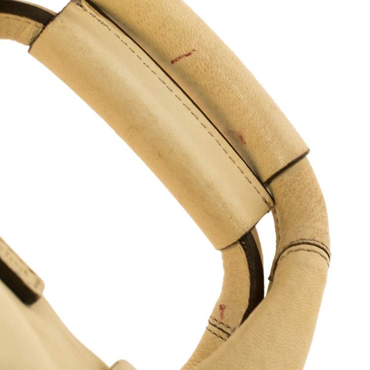 مملوكة مسبقًا Chloe Cream Leather Medium Ethel Satchel