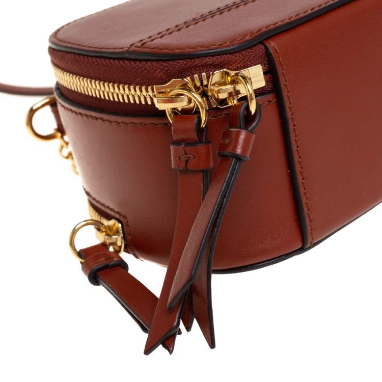 Pre Owned Chloé Tan Leather Mini C Vanity Shoulder Bag