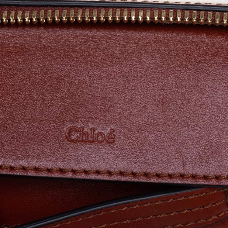 Pre Owned Chloé Tan Leather Mini C Vanity Shoulder Bag