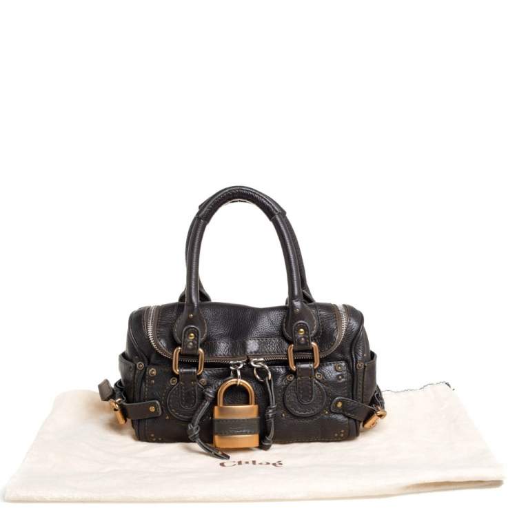 Pre Owned Chloé Olive Green Leather Paddington Satchel