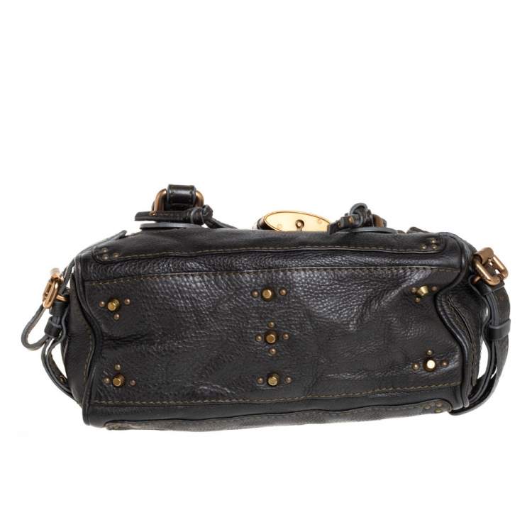 Pre Owned Chloé Olive Green Leather Paddington Satchel
