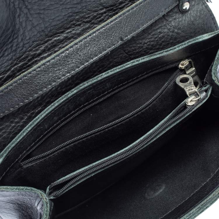 Pre Owned Chloé Black Leather Flap Shoulder Bag