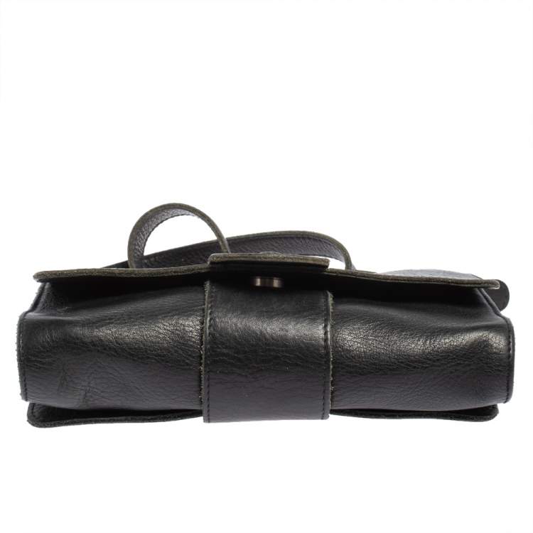 Pre Owned Chloé Black Leather Flap Shoulder Bag