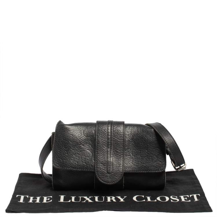 Pre Owned Chloé Black Leather Flap Shoulder Bag