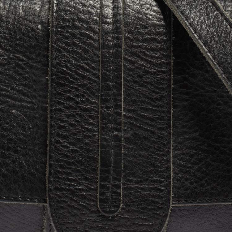 Pre Owned Chloé Black Leather Flap Shoulder Bag