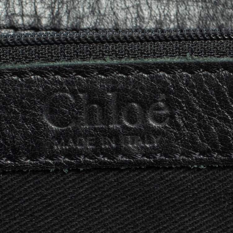 Pre Owned Chloé Black Leather Flap Shoulder Bag
