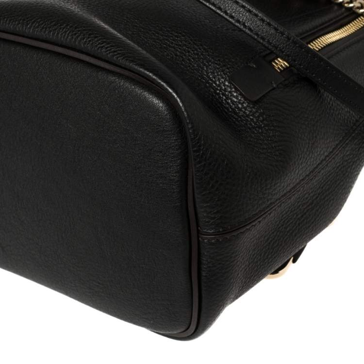 Pre Owned Chloe Black Leather and Suede Small Faye Day Backpack