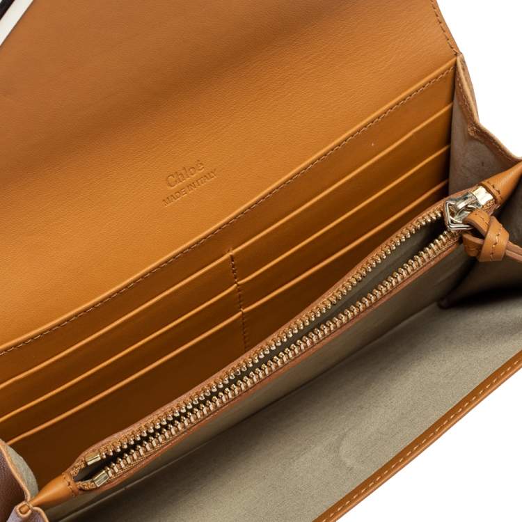 Pre Owned Chloé Brown Leather Envelope Wallet