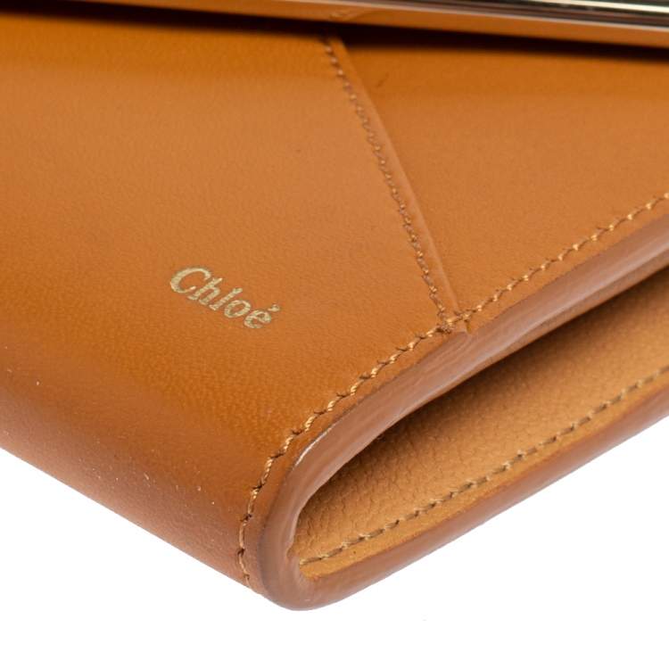 Pre Owned Chloé Brown Leather Envelope Wallet