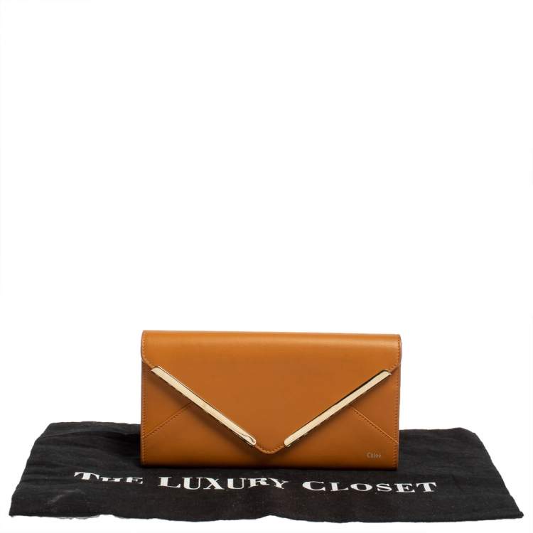 Pre Owned Chloé Brown Leather Envelope Wallet