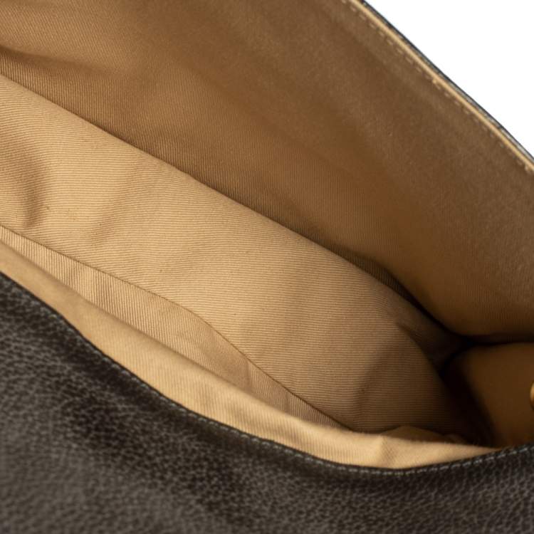 Pre Owned Chloe Dark Grey Leather Medium Sally Flap Shoulder Bag