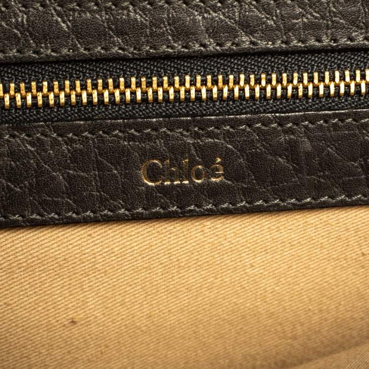 Pre Owned Chloe Dark Grey Leather Medium Sally Flap Shoulder Bag