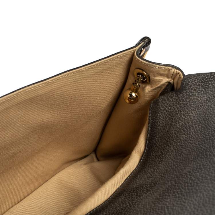 Pre Owned Chloe Dark Grey Leather Medium Sally Flap Shoulder Bag