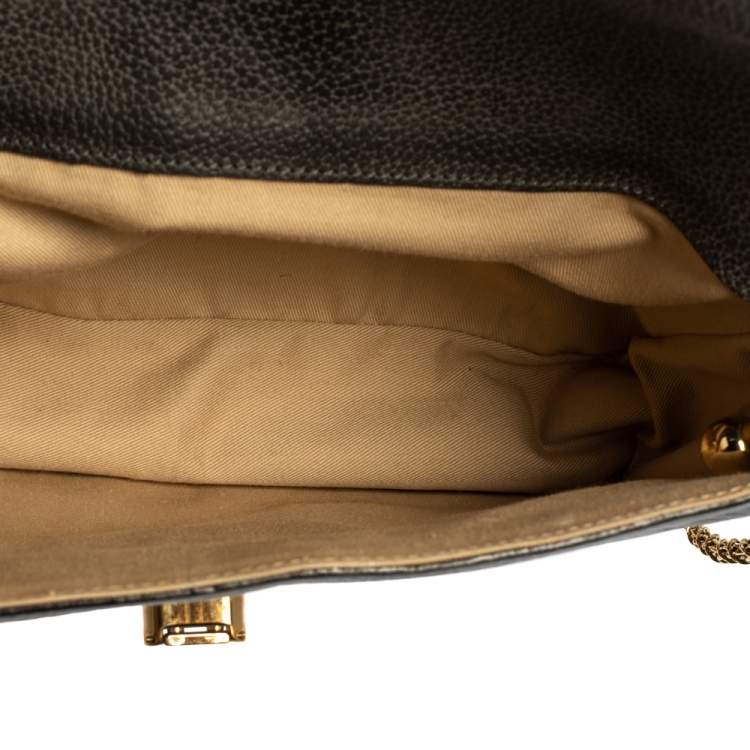 Pre Owned Chloe Dark Grey Leather Medium Sally Flap Shoulder Bag