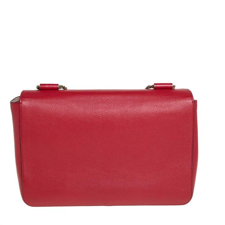 Pre Owned Chloe Red Leather Large Elsie Shoulder Bag
