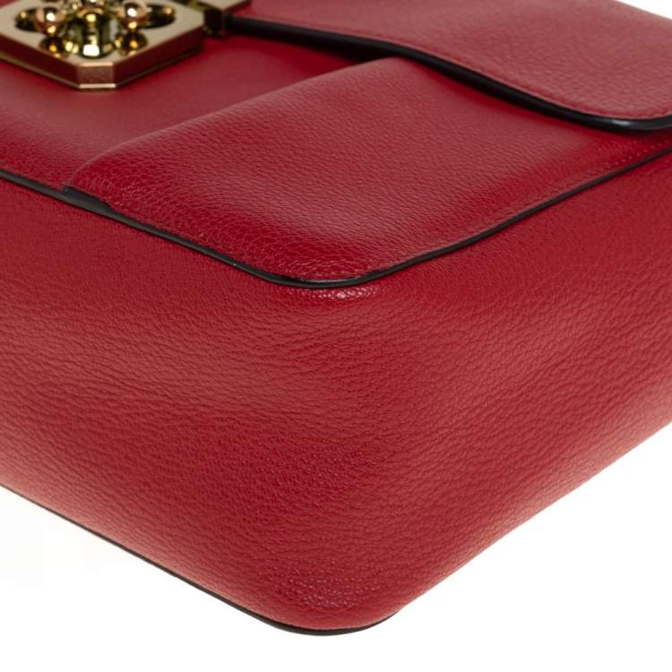 Pre Owned Chloe Red Leather Large Elsie Shoulder Bag