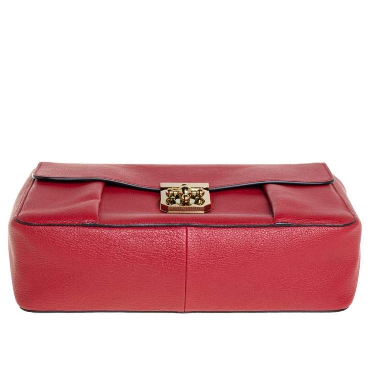 Pre Owned Chloe Red Leather Large Elsie Shoulder Bag