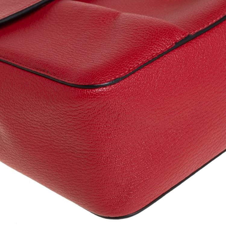 Pre Owned Chloe Red Leather Large Elsie Shoulder Bag