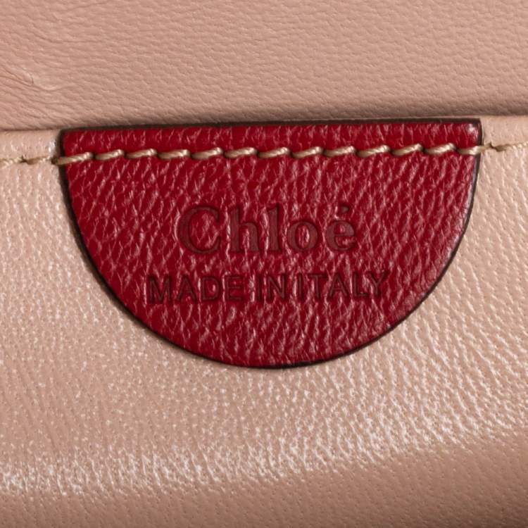Pre Owned Chloe Red Leather Large Elsie Shoulder Bag