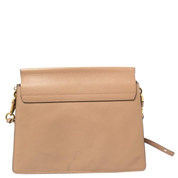 Pre Owned Chloe Beige Leather Medium Faye Shoulder Bag