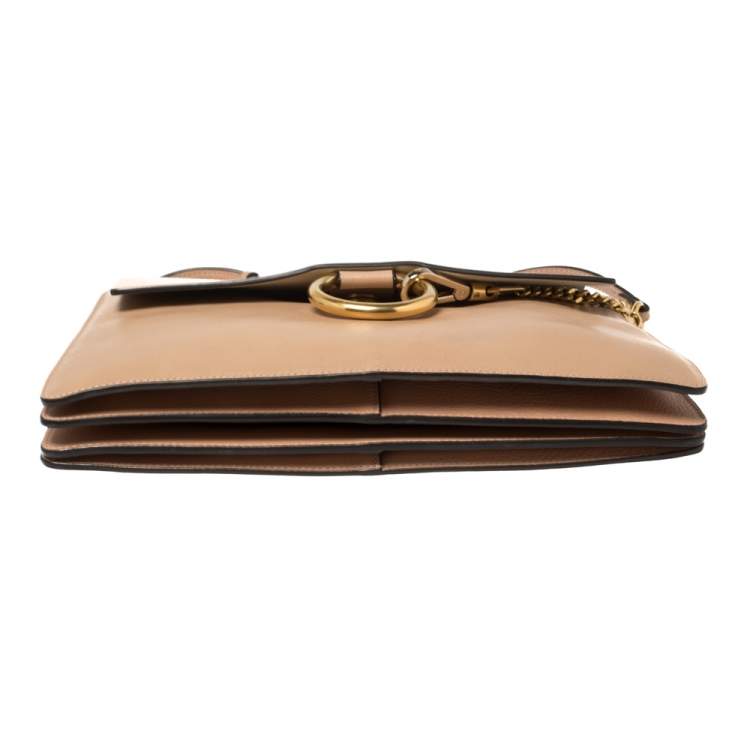 Pre Owned Chloe Beige Leather Medium Faye Shoulder Bag