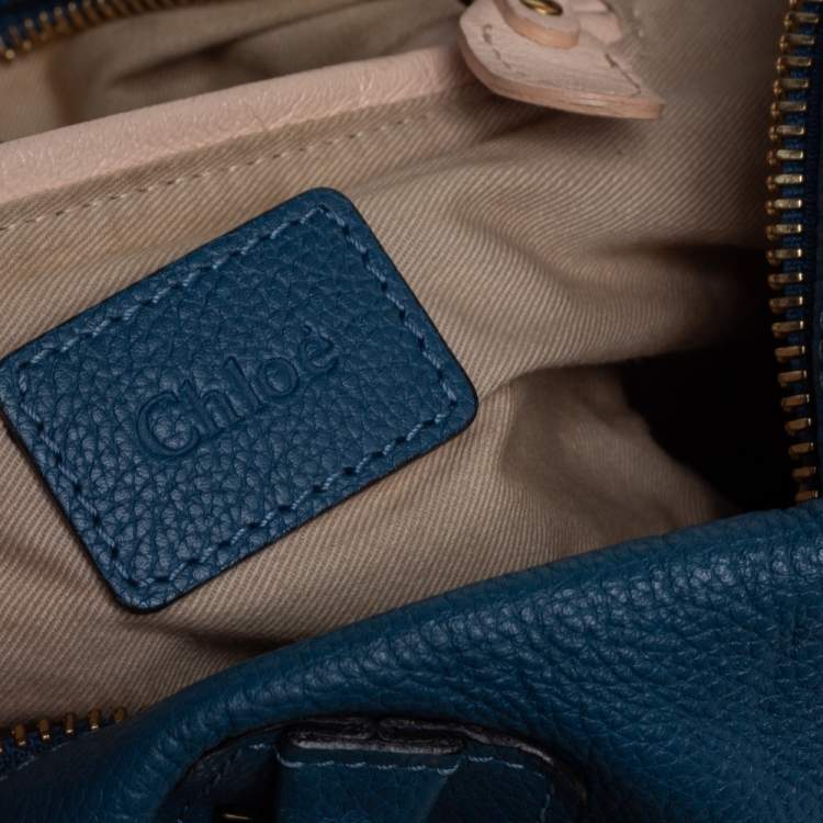 Pre Owned Chloe Blue Leather Medium Paraty Shoulder Bag