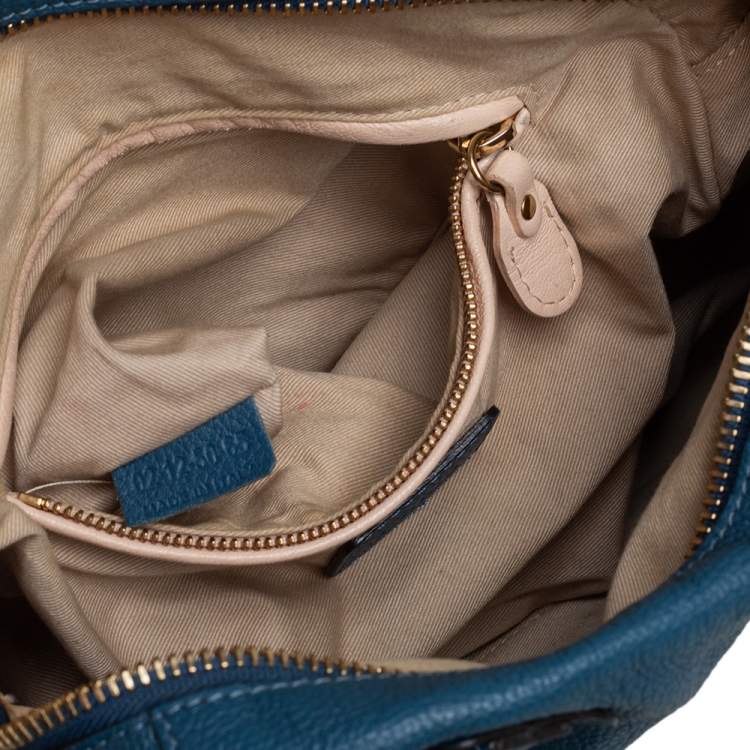 Pre Owned Chloe Blue Leather Medium Paraty Shoulder Bag
