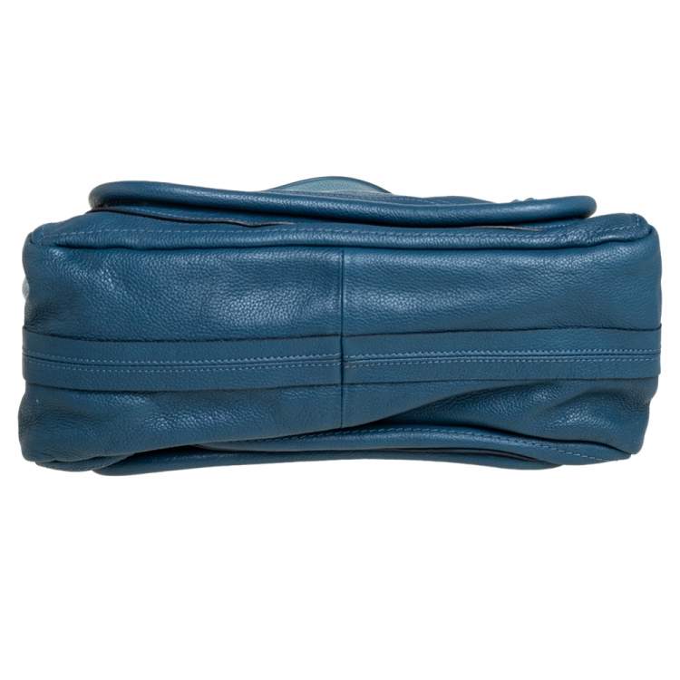 Pre Owned Chloe Blue Leather Medium Paraty Shoulder Bag