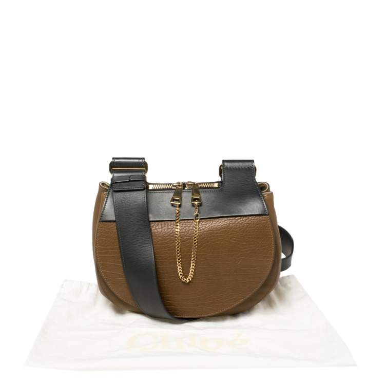 Pre Owned Chloe Tri Color Leather Drew Saddle Bag