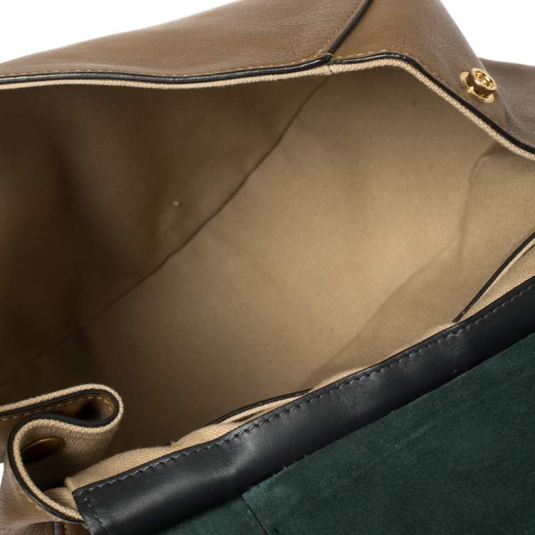 Pre Owned Chloe Tri Color Leather Drew Saddle Bag