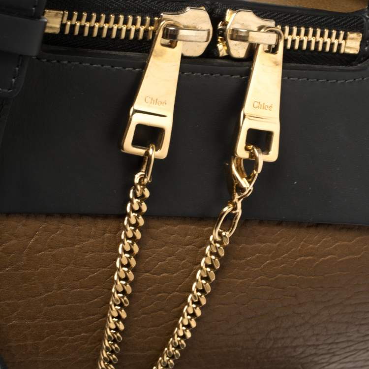 Pre Owned Chloe Tri Color Leather Drew Saddle Bag