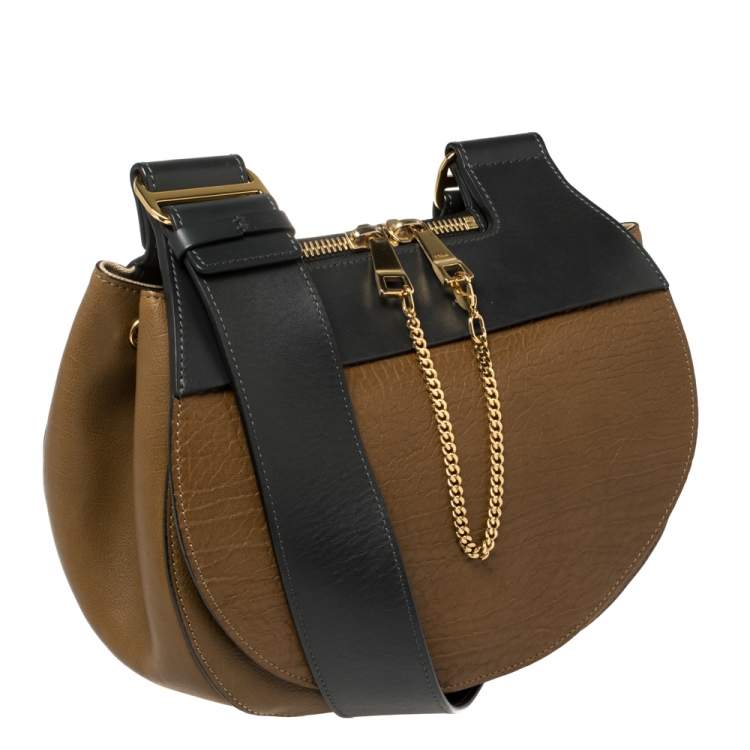 Pre Owned Chloe Tri Color Leather Drew Saddle Bag