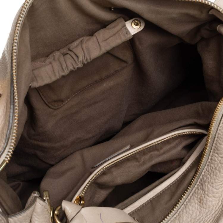 Pre Owned Chloé Light Beige Leather Large Marcie Satchel