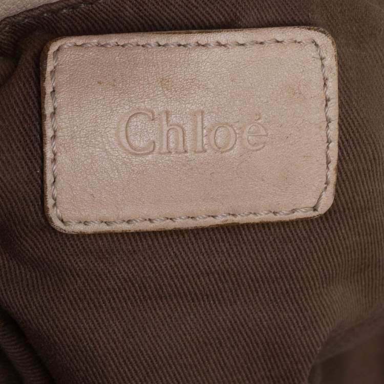 Pre Owned Chloé Light Beige Leather Large Marcie Satchel