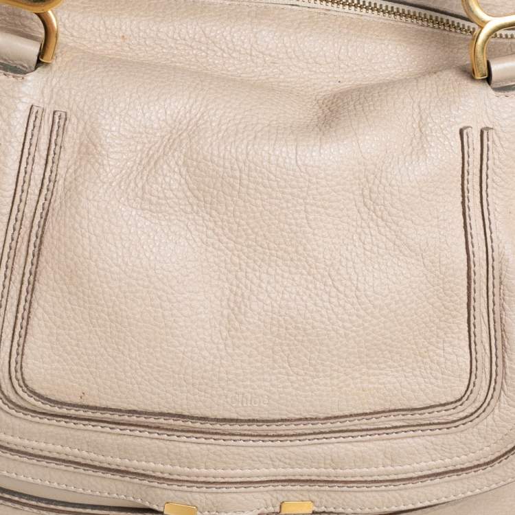 Pre Owned Chloé Light Beige Leather Large Marcie Satchel