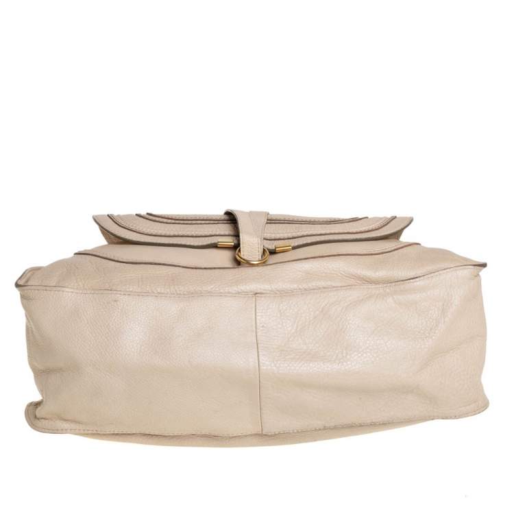 Pre Owned Chloé Light Beige Leather Large Marcie Satchel