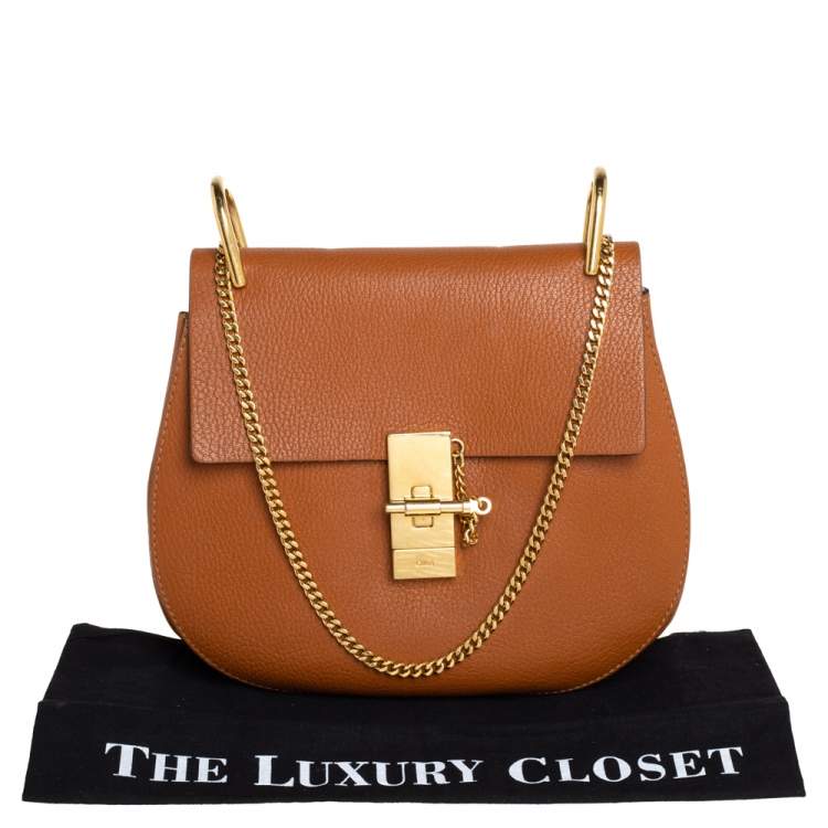 Pre Owned Chloe Brown Leather Medium Drew Shoulder Bag