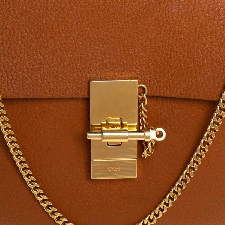 Pre Owned Chloe Brown Leather Medium Drew Shoulder Bag