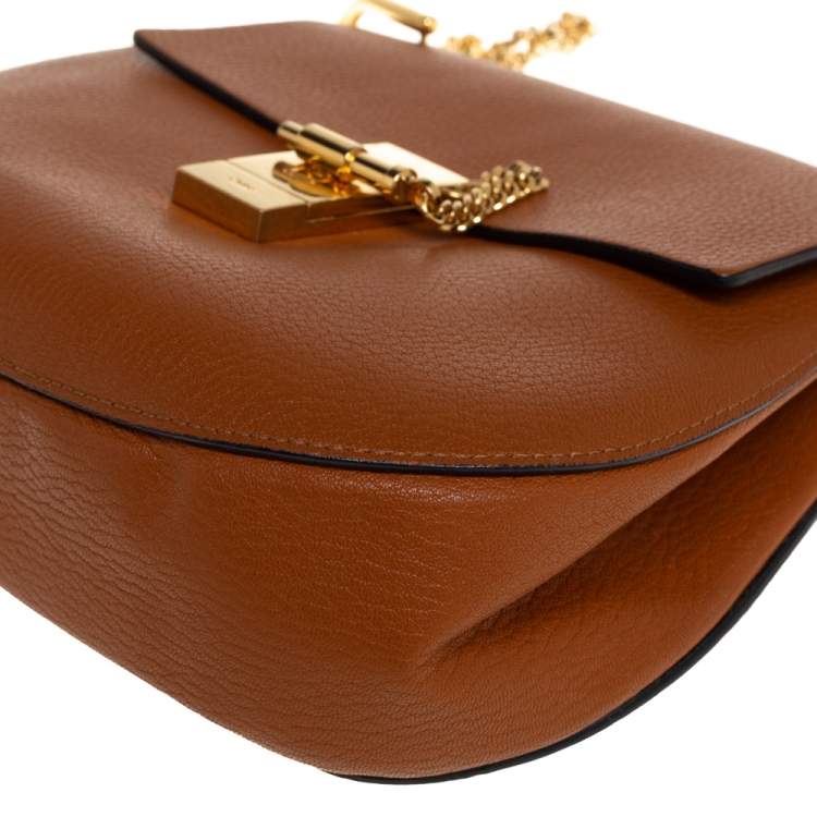 Pre Owned Chloe Brown Leather Medium Drew Shoulder Bag