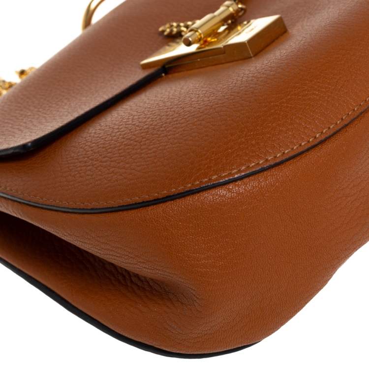 Pre Owned Chloe Brown Leather Medium Drew Shoulder Bag