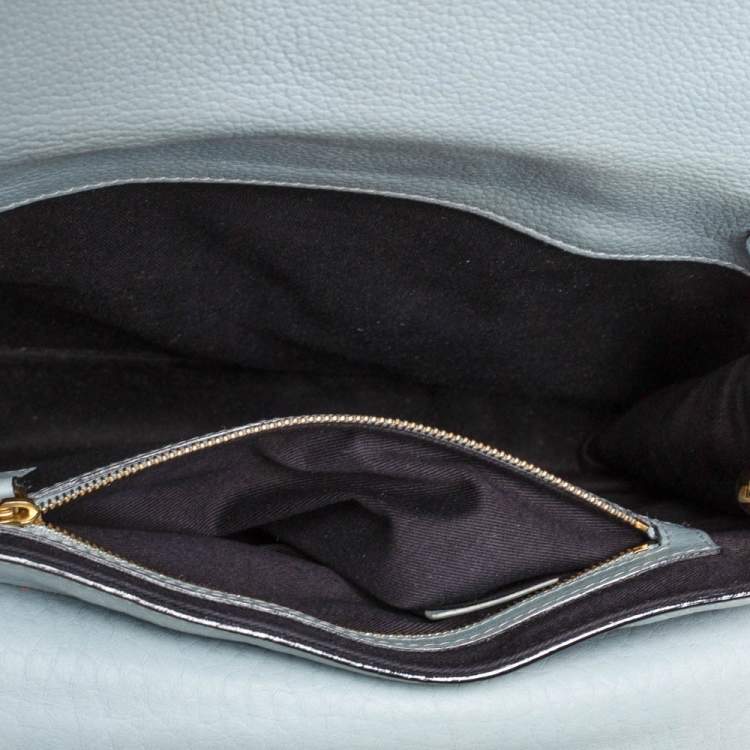 Pre Owned Chloé Mint Green Leather Medium Sally Flap Shoulder Bag