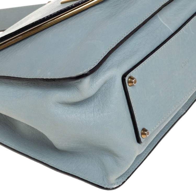 Pre Owned Chloé Mint Green Leather Medium Sally Flap Shoulder Bag