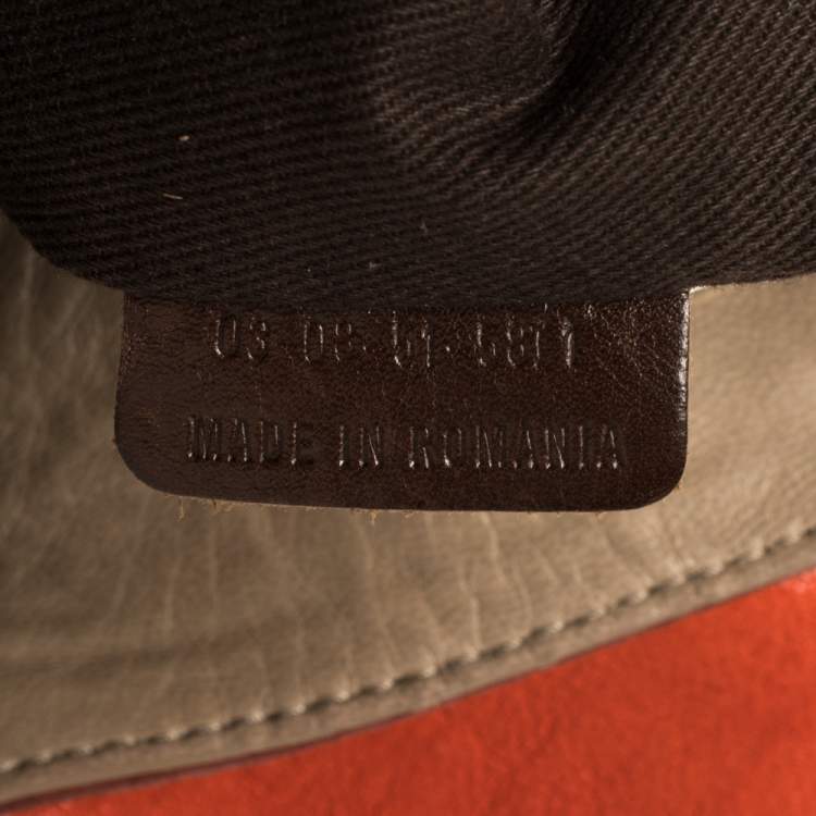 مملوكة مسبقًا Chloé Orange/Burgundy Suede and Leather Colorblock Tassel Tote