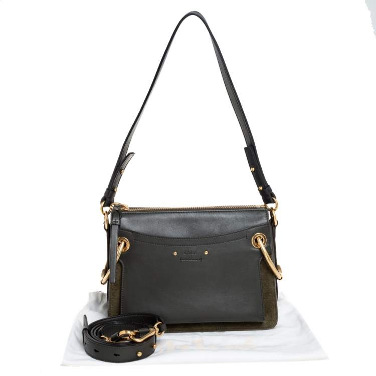 Pre Owned Chloe Green Leather Roy Crossbody Bag