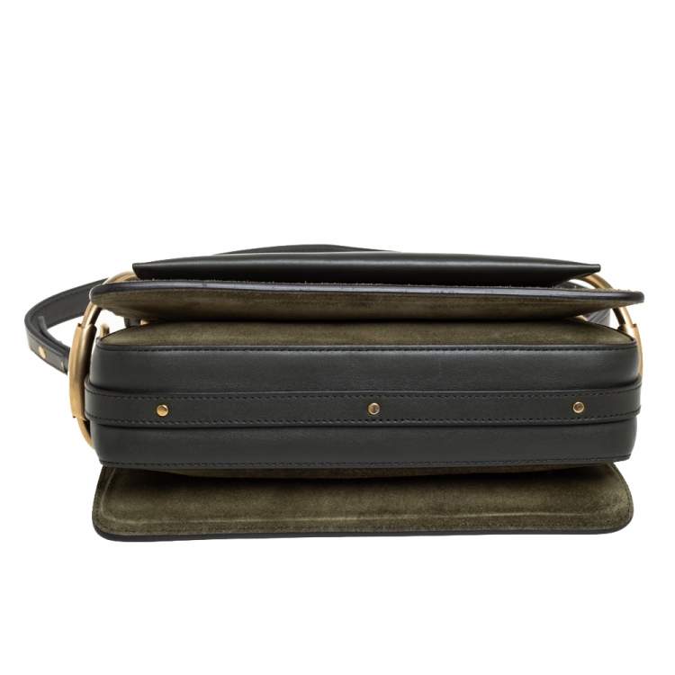 Pre Owned Chloe Green Leather Roy Crossbody Bag