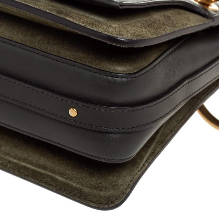 Pre Owned Chloe Green Leather Roy Crossbody Bag