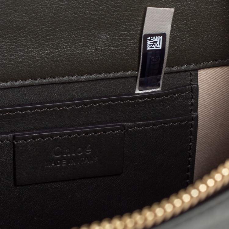 Pre Owned Chloe Green Leather Roy Crossbody Bag
