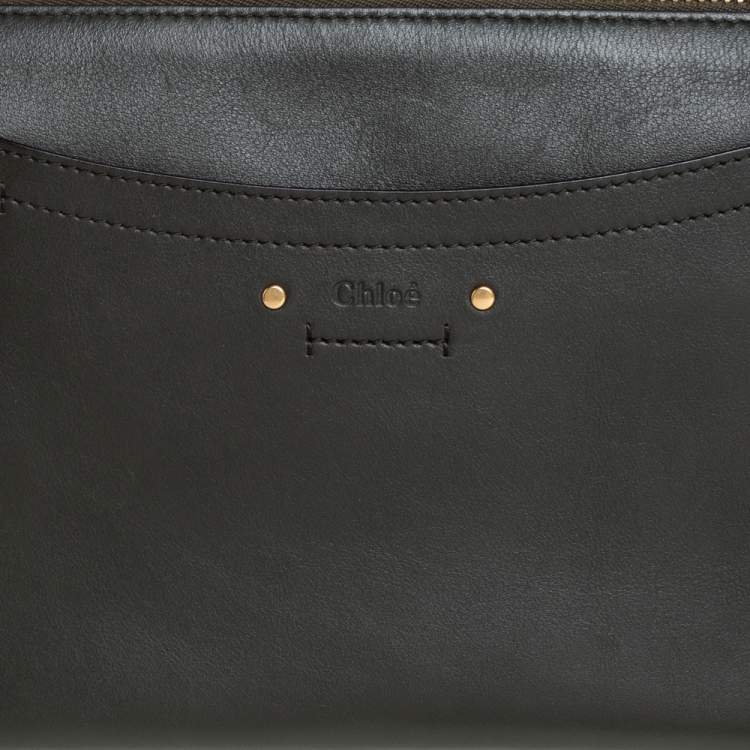 Pre Owned Chloe Green Leather Roy Crossbody Bag