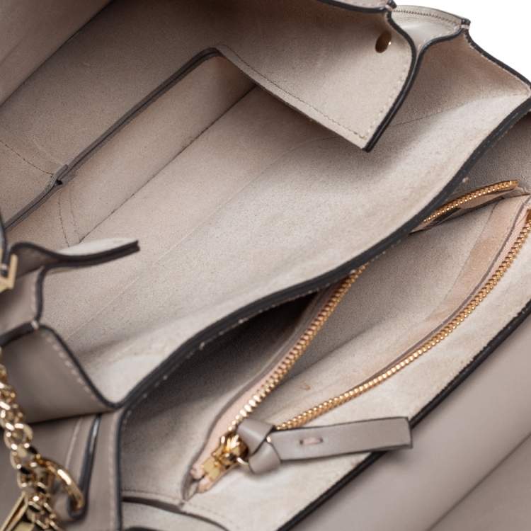 Pre Owned Chloe Beige Leather and Suede Medium Faye Shoulder Bag