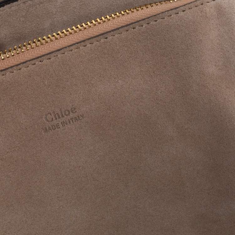 Pre Owned Chloe Beige Leather and Suede Medium Faye Shoulder Bag